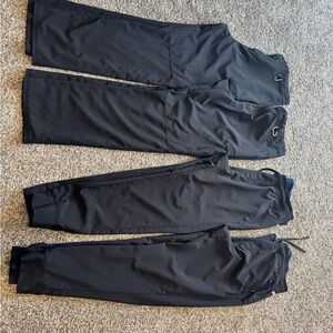 4 pair Cherokee infinity men’s large black scrub pants, 2 joggers-great shape